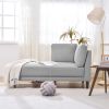 [New+Video]65" Mid-Century Modern Linen Fabric Corner Lounge Chair, Upholstered Indoor Chaise Lounge,Sleeper Sofa,Solid Wood Sofa Bed for Bedroom