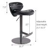 Black Titanium Stainless Steel Bar Stools Swivel Adjustable Height for Kitchen Counter and Dining Room(Black 1pc)