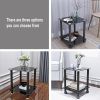 2-Piece Black Side Table , 2-Tier Space End Table ,Modern Night Stand, Sofa table, Side Table with Storage Shelve