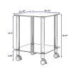 2-Piece Black Side Table , 2-Tier Space End Table ,Modern Night Stand, Sofa table, Side Table with Storage Shelve