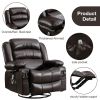 Massage Swivel Rocker Recliner Chair with Vibration Massage and Heat Ergonomic Lounge Chair for Living Room with Rocking Function and Side Pocket 2 Cu