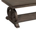 Classic Traditional Cocktail Table with Bottom Shelf Dark Oak Finish Scrolled Base Support 1pc Wooden Furniture Living Room Coffee Table