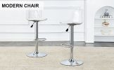 Modern minimalist bar chairs and bar stools. Can rotate 360 ¬∞ and adjust lifting. PET backrest and PU seats. Set of 2. Suitable for bars, restaurants