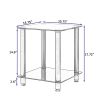 2-Piece Black Side Table , 2-Tier Space End Table ,Modern Night Stand, Sofa table, Side Table with Storage Shelve