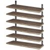 6 Sets Floating Shelves 15.55x5.19Inch Wall Mounted Shelves Wood Storage Shelves Metal Bracket Hanging Display Shelf Wall Organizer for Living Room Ba