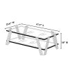 Modern Stainless Steel Coffee Table Set (Set of 3), Double-Layer Clear Tempered Glass Table Top