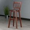 Fina Swivel Seat Bar Stool; Walnut