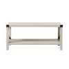 Farmhouse Metal-X Coffee Table with Lower Shelf - Stone Grey