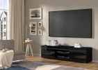 NET 180 TV STAND / 70,87 in black matt / black gloss