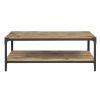 Modern Industrial Metal and Wood Coffee Table with Lower Shelf - Barnwood