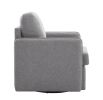 Swivel Accent Chair, Comfy single Sofa chair with storage, Modern arm chair for Living Room, Fabric Swivel Armchair with Metal Base (Gary)