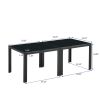 Coffee Table Set of 2, Square Modern Table with Tempered Glass Finish for Living Room,Black