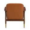 29.2'' Mid-Century Faux Leather Accent Chair with Cushioned Seat, Solid Wood Frame, and Brass-Tipped Legs ‚Äì Perfect for Living Room, Bedroom