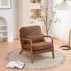 Oak Armrest Oak Upholstered Single Lounge Chair Indoor Lounge Chair Orange