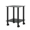 2-Piece Black Side Table , 2-Tier Space End Table ,Modern Night Stand, Sofa table, Side Table with Storage Shelve