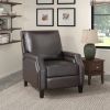 Push Back Reclining Chair Dark Brown Self-Reclining Motion Chair 1pc Cushion Seat Solid Wood Frame Modern Living Room Furniture