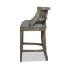 Paris 26.5' Farmhouse Counter Height Bar Stool with Backrest, Heathered Grey Linen