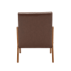 COOLMORE Modern Accent Chair, Solid Wood Padding Lounge Armchairs With One pillow for Living Room, Bedroom, Guest Room (Brown PU)