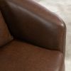 Upholstered Swivel Barrel Armchair with Storage Modern Living Room Side Chair for Bedroom/Office/Reading Spaces - PU Dark Brown