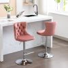 Swivel Velvet Barstools Adjusatble Seat Height from 25-33 Inch