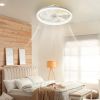 19.7in Ceiling Fan with 60W Light Round Pendant Fan Lamp LED Ceiling Fan with 6-Fan Speed 3000-6500W Light Color Adjustment Remote Control Timer APP C