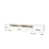 ON-TREND Extended, Minimalist Design TV stand with Color Changing LED Lights, Modern Universal Entertainment Center