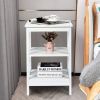 2 Pieces 3-Tier Nightstand with Reinforced Bars and Stable Structure