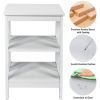 2 Pieces 3-Tier Nightstand with Reinforced Bars and Stable Structure