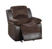 Motion Recliner Chair 1pc Glider Rocker Recliner Living Room Furniture Chocolate Padded Suede Living Room