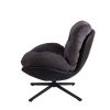 360¬∞ Swivel Accent Chair, Modern Chenille Lounge Chair with Faux Leather and Black Metal Base Frame, Comfortable Reading Chair for Small Spaces