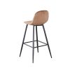 Bar Stools Set of 2, 30 Inches Velvet Barstool Modern Counter Bar Height Chair with Back, Sturdy Metal Legs & Footrests, Easy Assembly