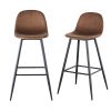 Bar Stools Set of 2, 30 Inches Velvet Barstool Modern Counter Bar Height Chair with Back, Sturdy Metal Legs & Footrests, Easy Assembly