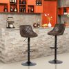 Set of 2 Adjustable Bar Stools with Backrest and Footrest