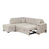 84.75" Sleeper Sofa Bed,2 in 1 Pull Out sofa bed L Shape Couch with Storage Ottoman for Living Room,Bedroom Couch and Small Apartment, Beige