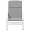 Relaxing Chair with Footstool Light Gray Fabric