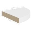 Floating Corner Shelves 2 pcs White 9.8"x9.8"x1.5" MDF