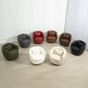 Upholstered Swivel Barrel Armchair with Storage Modern Living Room Side Chair for Bedroom/Office/Reading Spaces - Teddy Fabric Grey