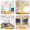 19.7in Ceiling Fan with 60W Light Round Pendant Fan Lamp LED Ceiling Fan with 6-Fan Speed 3000-6500W Light Color Adjustment Remote Control Timer APP C