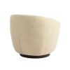 Upholstered Swivel Barrel Armchair with Storage Modern Living Room Side Chair for Bedroom/Office/Reading Spaces - Teddy Fabric Beige