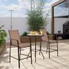 3 Pieces Outdoor Patio Bar Table Stool Set