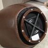 Upholstered Swivel Barrel Armchair with Storage Modern Living Room Side Chair for Bedroom/Office/Reading Spaces - PU Dark Brown