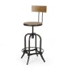 Adjustable Height Swivel Barstools WITH FIR WOOD (Set of 2)