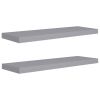 Floating Wall Shelves 2 pcs Gray 31.5"x9.3"x1.5" MDF