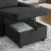 MH 78.5" Sleeper Sofa Bed Reversible Sectional Couch with Storage Chaise and Side storage bag for Small Space Living Room Furniture Set