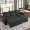 MH 78.5" Sleeper Sofa Bed Reversible Sectional Couch with Storage Chaise and Side storage bag for Small Space Living Room Furniture Set