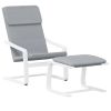 Relaxing Chair with Footstool Light Gray Fabric