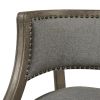 Paris 26.5' Farmhouse Counter Height Bar Stool with Backrest, Heathered Grey Linen