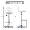 Modern minimalist bar chairs and bar stools. Can rotate 360 ¬∞ and adjust lifting. PET backrest and PU seats. Set of 2. Suitable for bars, restaurants