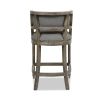 Paris 26.5' Farmhouse Counter Height Bar Stool with Backrest, Heathered Grey Linen