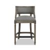 Paris 26.5' Farmhouse Counter Height Bar Stool with Backrest, Heathered Grey Linen